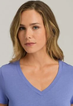 Sleep & Lounge Short Sleeve Shirt Gemstone Blue (077876) -Hanro sleep lounge short sleeve shirt gemstone blue 0778 3