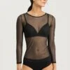 Smooth Illusion Long Sleeve Black (071298) -Hanro smooth illusion long sleeve black 071298