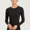 Soft Touch Long Sleeve Black (071259) -Hanro soft touch long sleeve black 071259