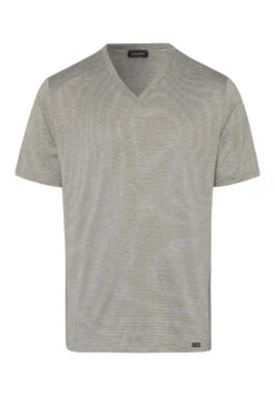 Sporty Stripe V-Neck T-Shirt Toned Green Stripe (074083) 12 Sporty Stripe V-Neck T-Shirt Toned Green Stripe (074083) -Hanro sporty stripe v neck t shirt toned green stripe 07 4