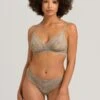 Thalie Soft Cup Bra Animal Lace Coriander (072940) -Hanro thalie soft cup bra animal lace coriander 072940