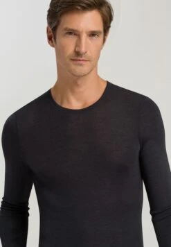 Woolen Silk Long Sleeve Anthracite (073402) 9 Woolen Silk Long Sleeve Anthracite (073402) -Hanro woolen silk long sleeve anthracite 073402 3