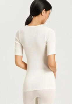 Hanro -Hanro woolen silk t shirt v neck cygne 071417 1