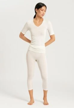 Woolen Silk T-Shirt V-Neck Cygne (071417) -Hanro woolen silk t shirt v neck cygne 071417 2